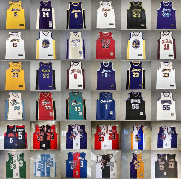 Maillots de basket-ball rétro 23SS Mitchell Ness Michael Allen Iverson Scottie Pippen Dennis Rodman Bryant Tracy McGrady Vince Carter Garnett Larry Bird Jersey