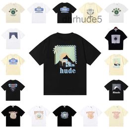 23SS Rhude Herren T-Shirt Hohe Qualität Tess Designer Casual Fashion Kurzarm Europa Amerika Männer Frauen Rundhals T-Shirts US-Größe S-XL KAV0 91KM