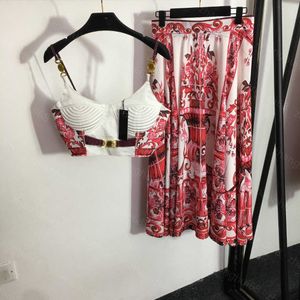 Ensemble de jupe 23SS Vêtements de créateurs pour femmes medusa haut licou