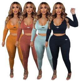 Lente NIEUWE vrouwen Trainingspakken Casual mode sexy merk Pak 2 Delige Set designer Slim fit sport set Thuis kleding 9060