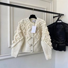 23sS top femme designer pull en trois dimensions crochet à la main cardigan pull de qualité supérieure le manteau de qualité pour dames in2308