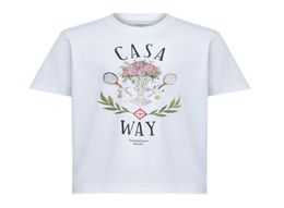 23SS Way T-shirt Racket Racket Bouquet Letter Imprimé Tees Casual Round Nou et femmes T-shirt à manches courtes8834769