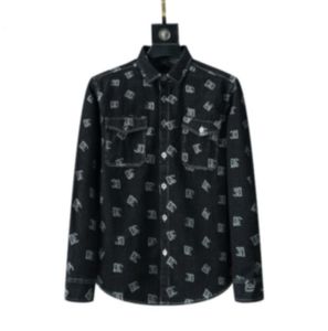 23SS winteroverhemden voor heren designer jeanshemd met lange mouwen, denim herenoverhemd met letterprint 3XL