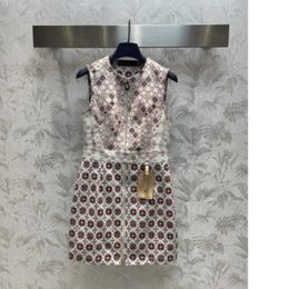 23ss femmes robe vêtements de créateurs pour femmes robes d'été robe sans manches à imprimé Vintage vêtements pour femmes de haute qualité a1