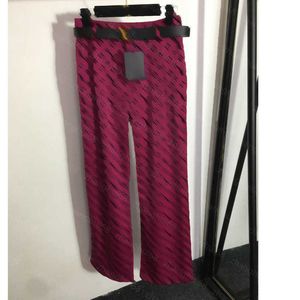 23ss vêtements de créateurs pour femmes Pantalons pour femmes Logo personnalisé ceinture flocage presbytère pantalon décontracté à jambes larges Haute qualité Vêtements pour femmes a1