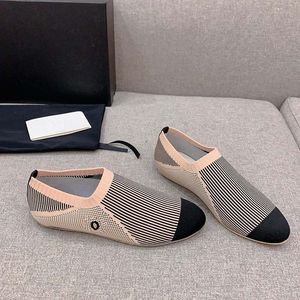 23ss Damesloafers Balletschoen Designer Geklede schoenen Klassiek Gebreide stof Instapespadrilles Dames Vrije tijdsschoen Lage hak met jeans Vrijetijdsschoen met stofzakken