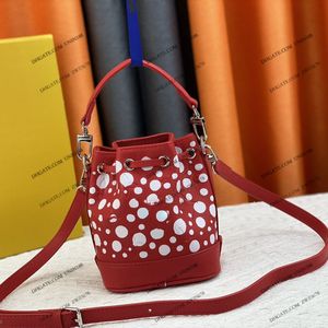 23SS Womens Luxurys Designers Totes Bag Sacs à main White Dots Seau Fleurs Shouder Crossbody Femmes Sac à main Pouch Purse 16 cm