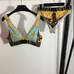 23ss Dames Badmode tweedelige designer bikini Nieuwe bikini tweedelig badpak vintage kleur bijpassende bloemenprint ondergoed Slips sets dameskleding a1