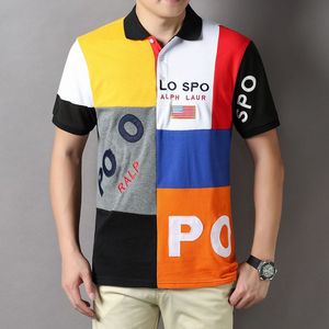 23SSWholesale Polos à manches courtes Designer pour hommes Mode européenne et américaine T-shirt en coton contrasté à sept couleurs S-5XL
