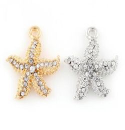 23x20mm Goldsilver Color 20pcSlot Starfish Pendant Charm Diy Hang Accessoire Fit voor zwevende medailles sieraden4096824