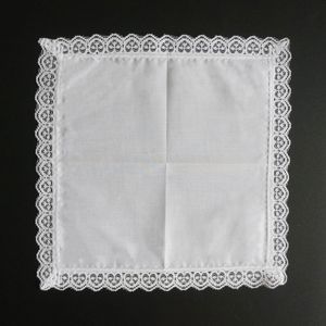 Pañuelo fino de encaje blanco de algodón de 23x25cm para mujer, regalos de boda, decoración de fiesta, servilletas de tela, pañuelo liso en blanco DIY