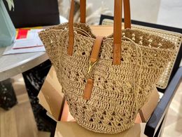 23ylsy nouveau sac de plage décontracté en rotin grande capacité fourre-tout concepteur en osier tissé femmes sacs à main SummerBeach Bali sacs de paille dame voyage grand panier sac à main