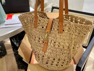 23ylsy nieuwe Strandtas Casual Rotan Grote Capaciteit Totes Designer Rieten Geweven Dames Handtassen SummerBeach Bali Strozakken Dame Reizen Grote Mand