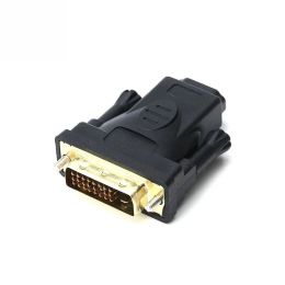 24+1 DVI mannelijk tot HDMI-compatibele vrouwelijke converter voor DVI-adapterondersteuning 1080p voor HDTV Projector Gold Poled Adapter