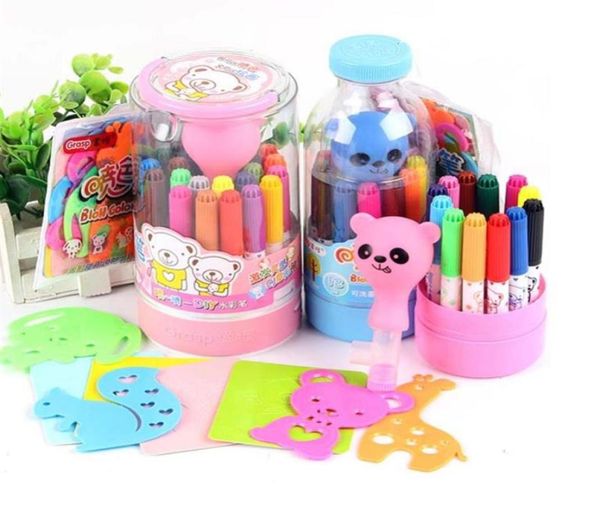 24 12 marqueurs de couleur ensemble marqueurs stylo de couleur de l'eau stylo de pulvérisation Crayon pour dessin peinture enfants jouet cadeau de noël302y9561326