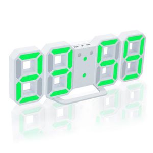 24/12 uur Display Horloge Alarm LED Digitale Klok Muur Opknoping 3D Tafel Klok Kalender Temperatuur Display Helderheid Verstelbare LJ201204