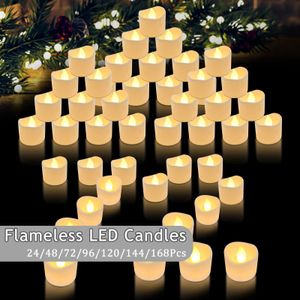24-144 pièces bougies sans flamme de mariage bougies chauffe-plat LED bougies lumineuses scintillantes bougie électrique à piles pour concert 240326