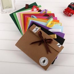 24*18*0.7cm bow Envelope Kraft paper pocket bag Kerchief Handkerchief Silk scarf packing boxes Envelope box SN2050