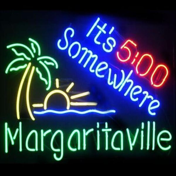 24 20 pouces Margaritaville It is 500 Somewhere DIY Glass Neon Sign Flex Rope Neon Light Intérieur Extérieur Décoration RVB Tension 110226Y