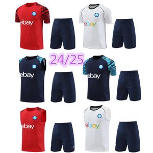 24 25 Napoli trainingspak voetbalshirt met korte mouwen voor volwassenen 2024 2025 voetbal trainingspakken kit SSC Napels mouwloos vest trainingspak trein tuta Chandal joggingset