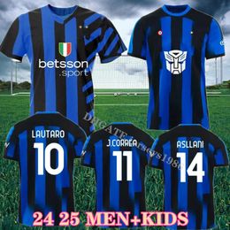 24 25 Alexis Maglia Inters Jersey Kid Kit Transformers Special 2024 2025 Camisa de fútbol Milans Maglie Lautaro Calhanoglu Barella Thuram