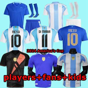 24 25 Argentine Soccer Jerseys Fans Joueur Version Messis Mac Allister Dybala Di Maria Martinez de Paul Maradona 2024 2025 Home Away GK Men and Women Football Shirt