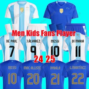 24 25 Argentine Jerseys Soccer Jerseys Player Version Messis Mac Allister Dybala Di Maria Martinez de Paul Maradona Men de football Men