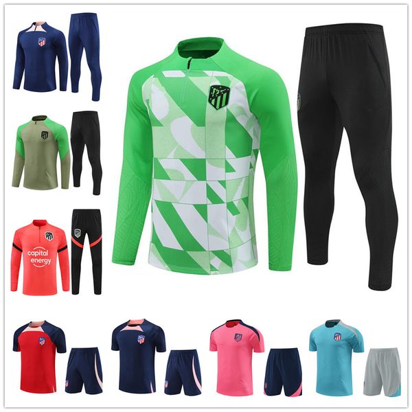 24 25 Atletico Madrids Football Tracksuit Real Betis Soccer Tracksuit 2024 2025 Nouveaux hommes et enfants Adultes Kit Camiseta Sportswear Training Slew