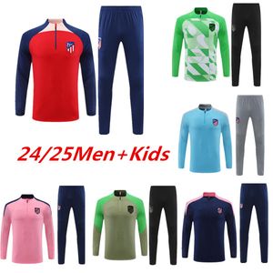 24 25 Atletico Madrids Tracksuit voetbaltruien Morata Griezmann Joao Felix 2024 Men Kids Atletico Korte mouwen Trainingspak Camisetas