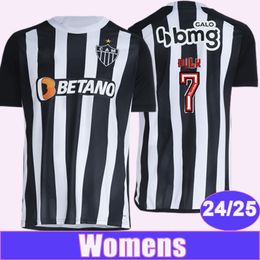 24 25 Atlético Mineiro Womens Soccer Jerseys Hulk Vargas Paulinho G. Arana Saravia M. Zaracho Home Camisas de fútbol de manga corta Uniformes de manga corta