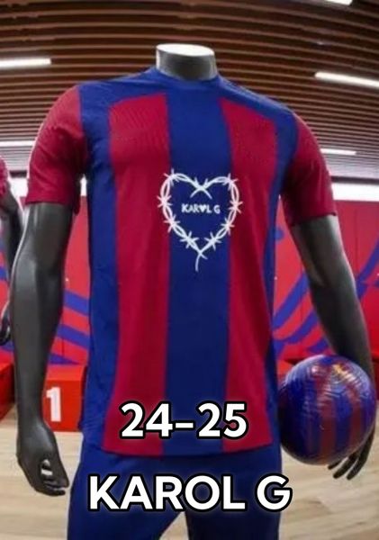 24/25 Barcelona Karol G Jerseys Special Soccer Jerseys Mens Jersey Man Football Wishs 2024 Fans Versión