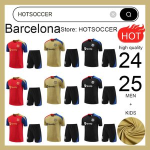 24 25 Barcelonas Tracksuit Soccer Jerseys Barca Training Costume 2024 2025 Barcelone Suisses à manches courtes Suisses de piste Hommes Kids