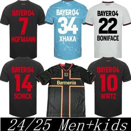 24 25 Bayer 04 Jerseys de fútbol de Leverkusen 2023 2024 2025 Home Away Third Demirbay Wirtz Bakker Bailey Home Ch Aranguiz Paulo Schick Fans Jugadores Camisa de fútbol Kits