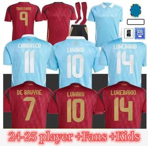 24 25 Belgische voetbalshirt de Bruyne Lukaku Doku 2024 Europees kampioenschap Nationale teamspeler Voetbalshirt Herenkinderset Home and Away Women Fans Jersey