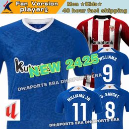 24 25 Bilbao Club Soccer Jerseys 2024 2025 Athletic Away Aduriz Guruzeta Williams Muniain Paredes Berenguer Herrera Copa del Rey Primera Fan Kids Kit Kit Footbnall Shirt