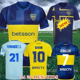 24 25 Boca Juniors Jerseys Second Cavani Varela Zeballos Villa 23 24 25 CABJ CAMISA DE FUTEBOL Camisa de fútbol Men Kids Kit Maradona Roman Shirt S-4xl