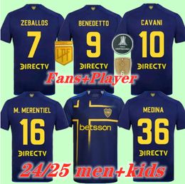 24 25 Boca Juniors Soccer Jerseys Special 2024 2025 Football Shirts Men Kids Kit Kit Cavani Janson Medina Villa Fernandez Benedetto Zeballos Blondel Barco Fans Joueur