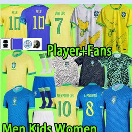24 25 Brésil Jerseys de football pele Ronaldo Ronaldinho 2024 hommes Kid Kit Women Brasil Boys Uniforme Vini Player Version Graphique 20 21 22 23 24 25 Football Shirt GK