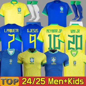 24 25 BRAZILIË 2023 voetbalshirts Camiseta de futbol PAQUETA RAPHINHA voetbalshirt maillots MARQUINHOS VINI JR brasil RICHARLISON HEREN KIDS NEYMAR