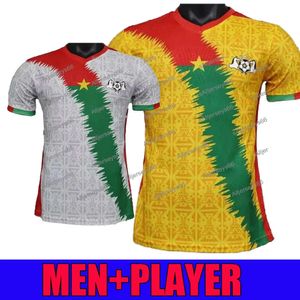 24 25 Burkina Faso Nationaal Team Fans Speler Voetbalshirts TRAORE AZIZ KI TAPSOBA Thuis En Wit Geel Groen Voetbalshirts Korte Mouw _Jersey