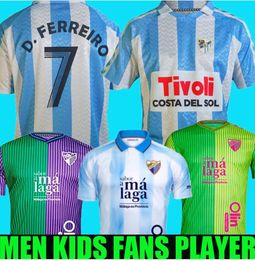 24 25 Camiseta Malaga CF Soccer Jersey 120 ANIVERSARIO KIDS KIT Remake rétro Home S-4xlfootball Shirts Men Bustinza M. Juande Ramon Febas Alex Gall Gall