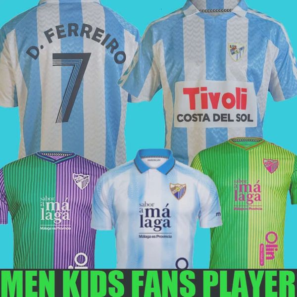 24 25 CAMISETA MALAGA CF SOCCER JERSEY 120 ANIVERSARIO KIDS KIT Remake rétro 24/25 Home S-4xlfootball Shirts Men Bustinza M. Juande Ramon février Alex Gallar Sol Munoz