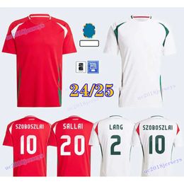 Voetbalshirt van Hongarije 2024 Euro Cup Hongaars Nationaal Team Thuis Rood Uit Wit SZOBOSZLAI Voetbalshirts ROLAND GAZDAG