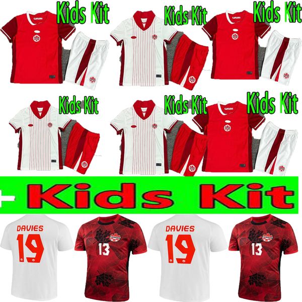 24/25 Canadá Kid NUEVO Jerseys de fútbol rojo y blanco Grosso Cavallini Hoilett Sinclair Davies J.David Football Camiseta de la Copa Sur Americana Equipo