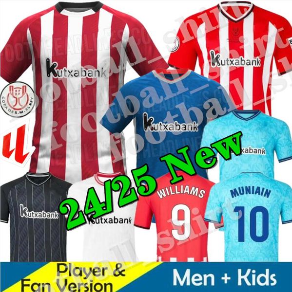 24/25 Club Bilbao Soccer Jerseys Berenguer 2024 2025 Muniain Bilbao Athletic Williams Raul Garcia Villalibre J.Guerrero O. Sancet Williams Jr Football Men Kid Kit Kit