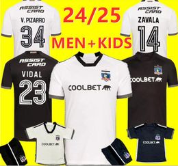 24 25 Jerseys de football colo-colo Vidal Gil Zavala Parra Falcon Opazo Palacios Pavez V.Pizarro D.Pizarro 2024 2025 Home Away Men Kids Football Shirt 888 888