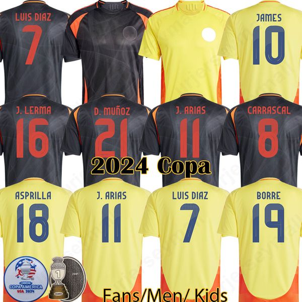 24 25 Colombie COPA Soccer Jerseys 2024 Copa CARRASCAL CORDOBA BORRE Chemises de football FALCAO JAMES LUIS DIAZ hommes enfants kit vêtements de plein air