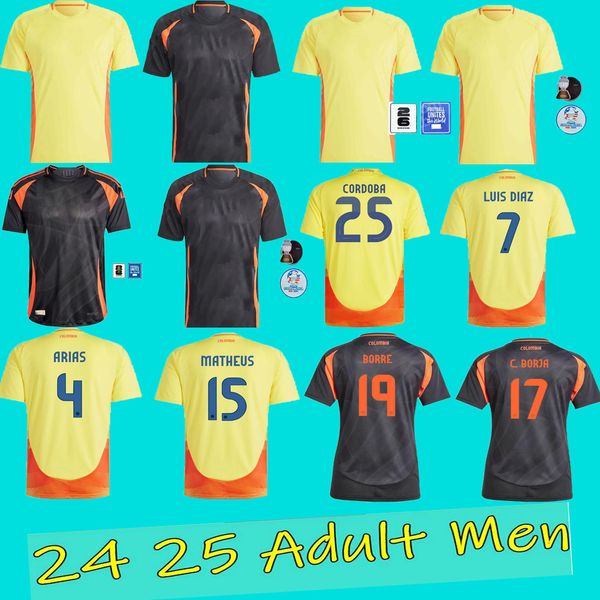 24/25 Colombie JAMES Maillots de football HERNANDEZ homme Kit Colombie Maillot de football de l'équipe nationale à domicile Ensemble Camisetas Copa America D.VALOYES ARANGO C. CHUCHO CUADRADO