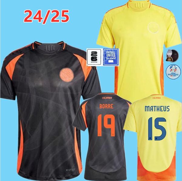 24/25 ColOMbiA JAMES Camisetas de fútbol Kit para niños 2025 Camiseta de fútbol del equipo nacional de CoLUmBIa Conjunto visitante Camisetas 2024 Copa América D.VALOYES ARANGO C. CHUCHO JAMES 888