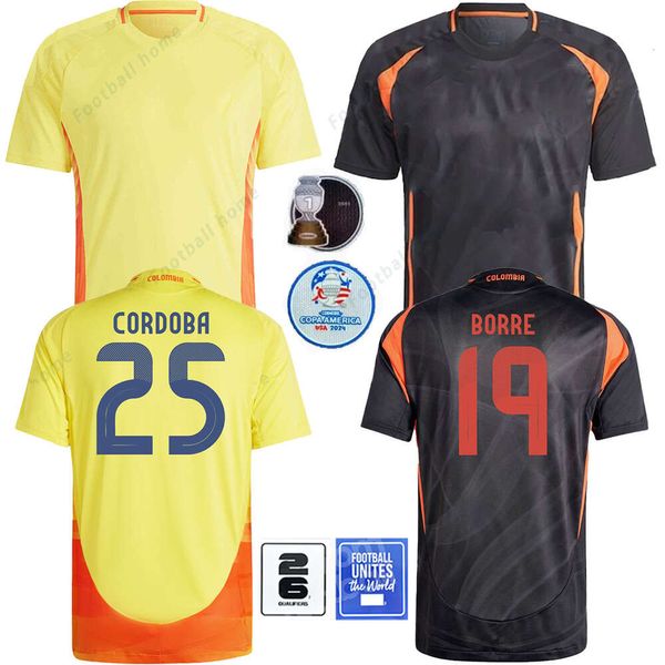 24/25 Colombie JAMES Maillots de football Kit enfants 2024 Maillot de football de l'équipe nationale de Colombie Ensemble à domicile Camisetas Copa America D.VALOYES ARANGO C. CHUCHO CUADRADO